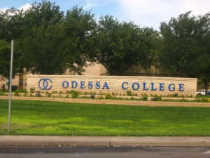 Odessa College entrance sign in Odessa, Texas